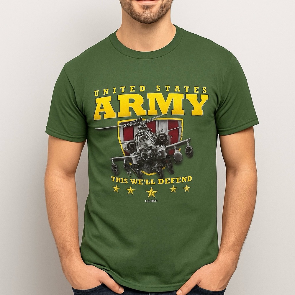 Gildan Army Green Graphic Tee  NWT